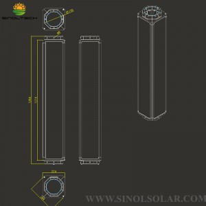 60W LED Vertical PV Solar Street Light Post